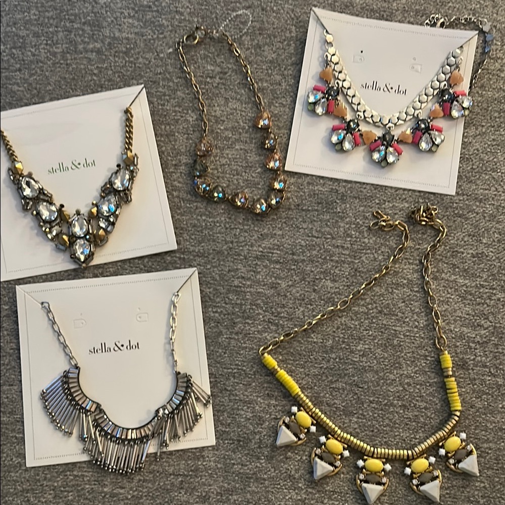 Stella & Dot Gold and Silver Necklace with Statement Design